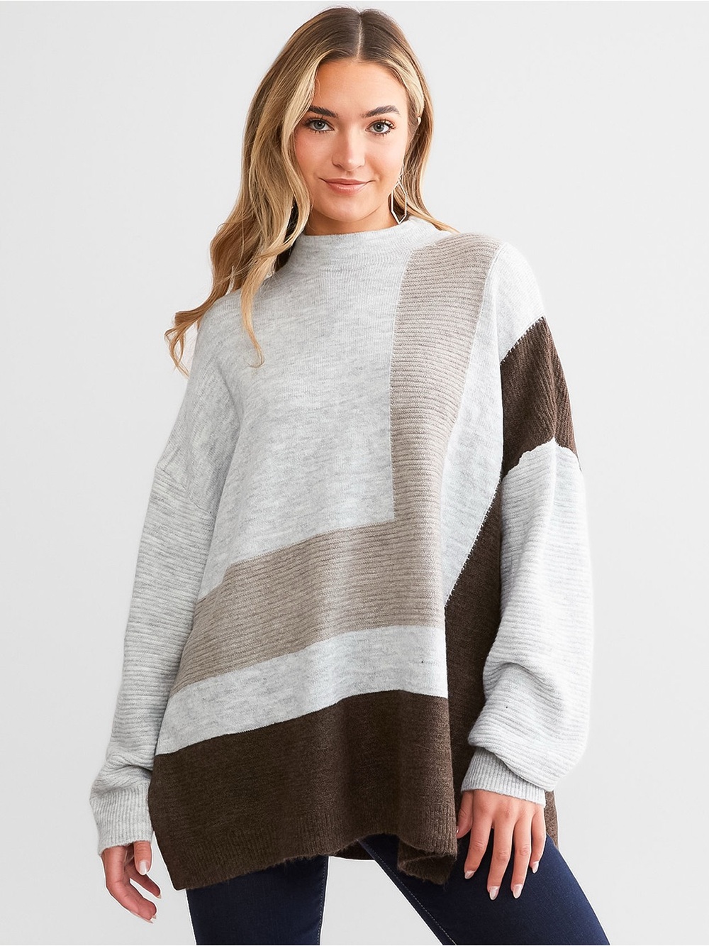 Red by BKE Geo Oversized Sweater